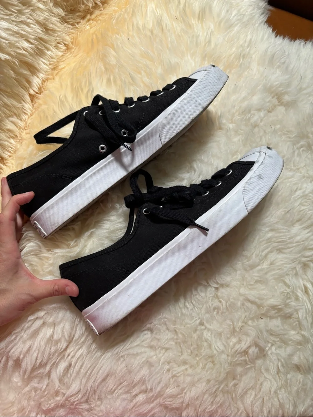 Converse Black and White Low-Top Canvas Sneakers - Picture 3 of 7